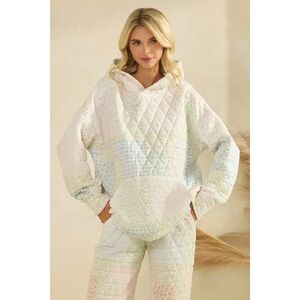 Veveret Quilted Fleece Hoodie and Pants Set Athlesure